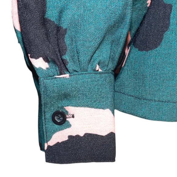 ELLIATT Top, S, One Shoulder, High Collar, Green Camo/Leopard, Long sleeve - Picture 9 of 13